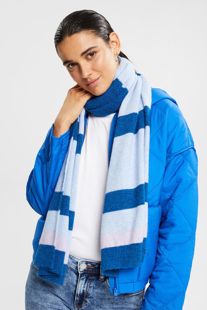 Striped scarf, PASTEL BLUE, detail image number 2
