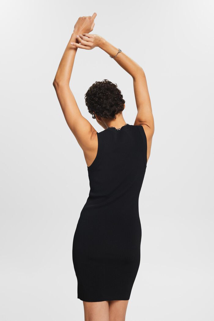 Tech Knit Sleeveless Mini Dress, BLACK, detail image number 3