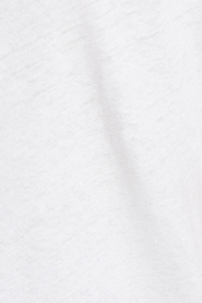 Linen blend: printed T-shirt, WHITE, detail image number 4