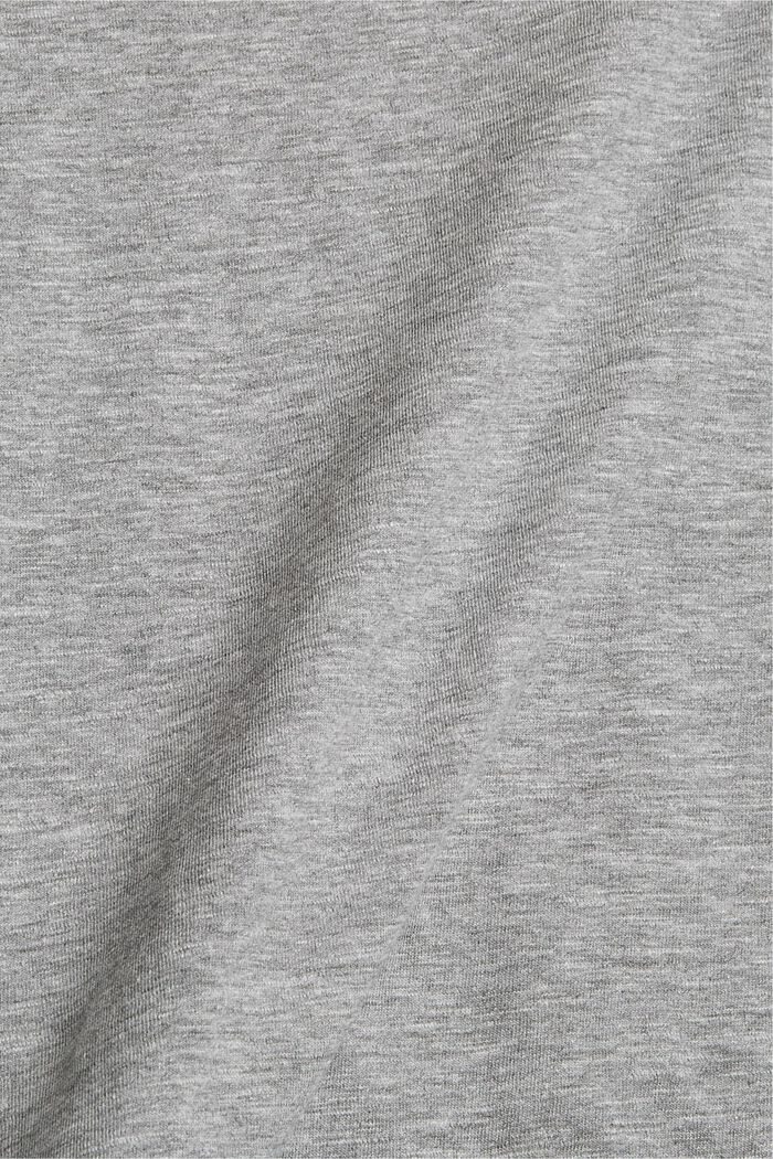 Jersey long sleeve top made of blended organic cotton, MEDIUM GREY, detail image number 4