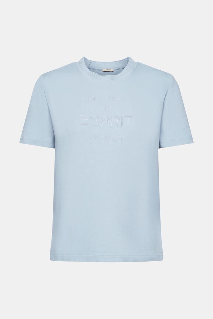 organic cotton t-shirt with embroidered logo, PASTEL BLUE, detail image number 7