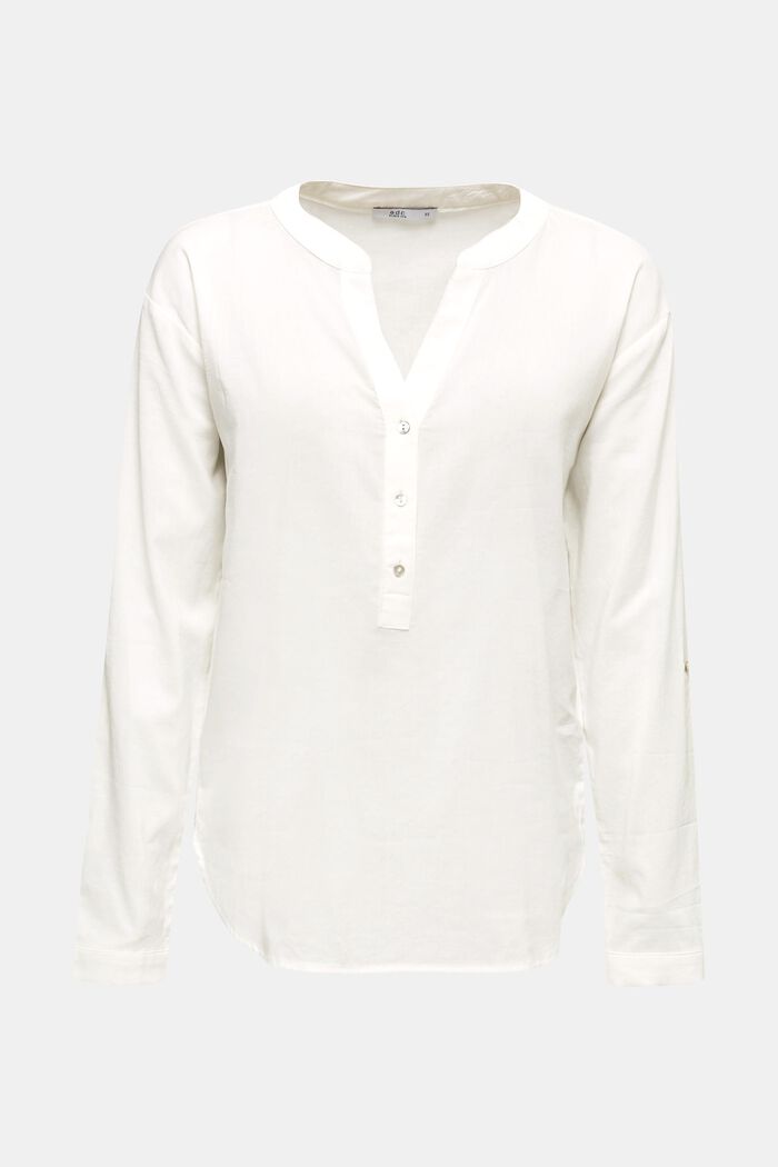 Blouse with turn-up sleeves, OFF WHITE, detail image number 0