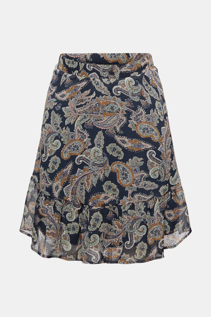 Recycled: chiffon mini skirt with paisley print, NAVY, detail image number 7