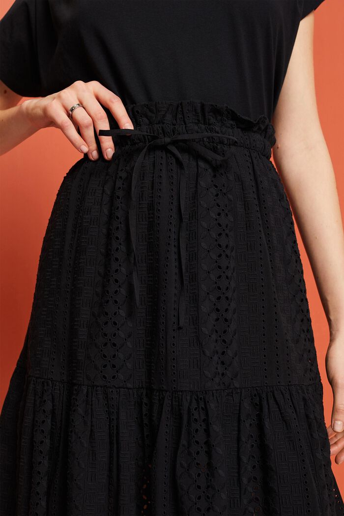 Embroidered skirt, LENZING™ ECOVERO™, BLACK, detail image number 2
