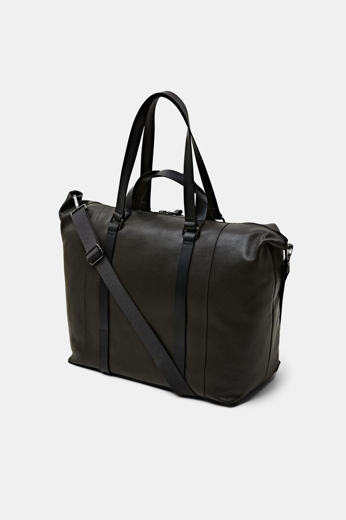 Leather Weekender Bag, DARK GREY, detail image number 2