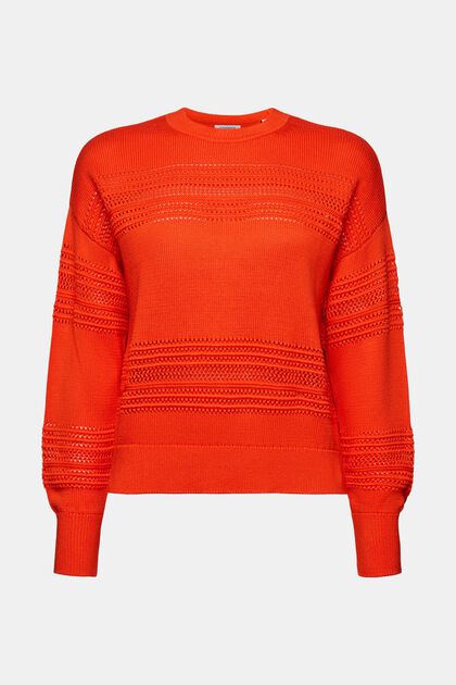 Crewneck Open-Knit Sweater