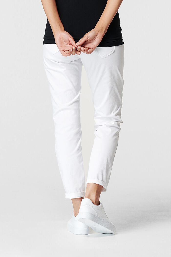 Trousers with over-bump waistband, BRIGHT WHITE, detail image number 1
