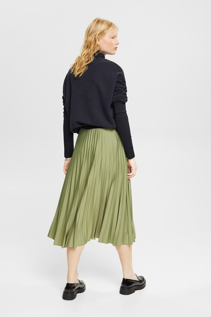 Pleated midi skirt, LIGHT KHAKI, detail image number 3