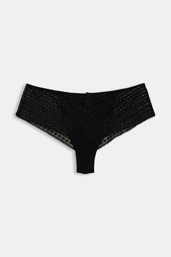 Recycled: Brazilian hipster shorts made of lace, BLACK, overview