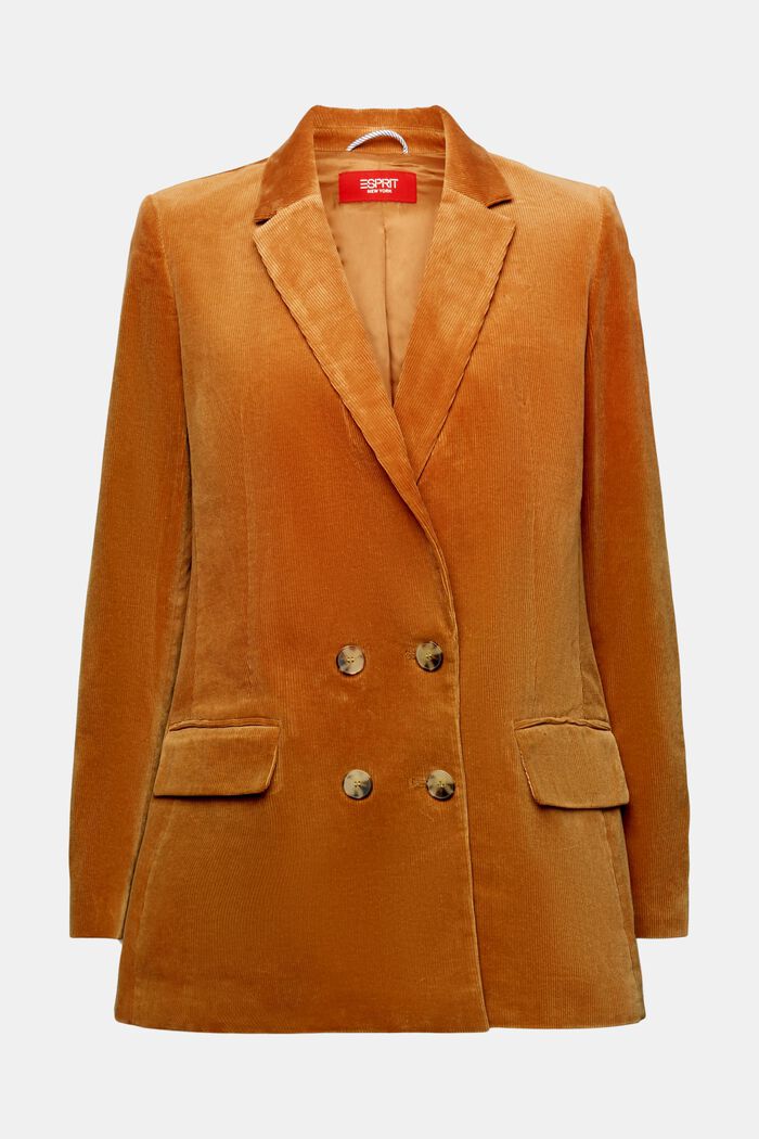 Double-Breasted Corduroy Blazer, CARAMEL, detail image number 7