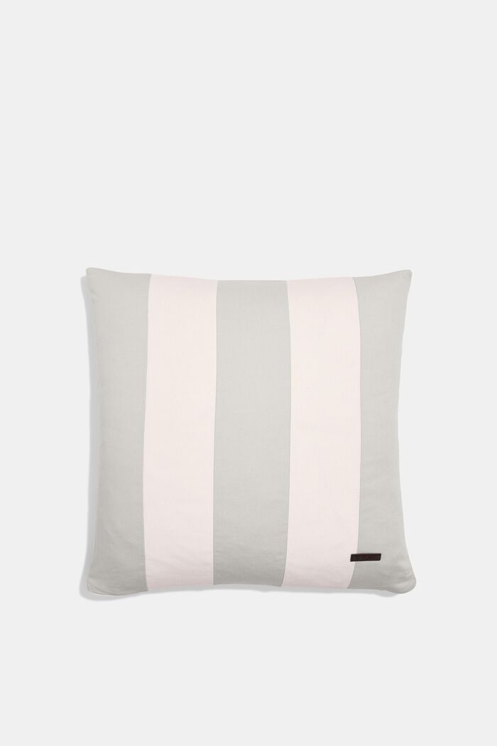 Striped cushion cover made of 100% cotton, LIGHT GREY, overview