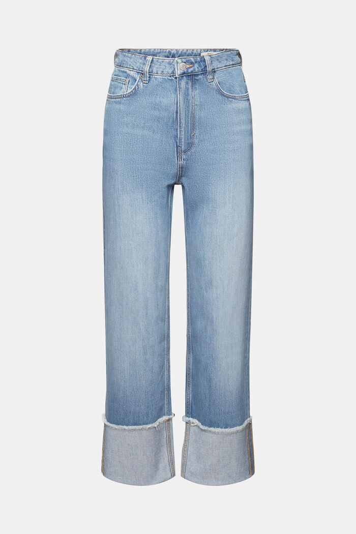 80s cropped jeans with fixed turn-ups, TENCEL™, BLUE LIGHT WASHED, detail image number 7