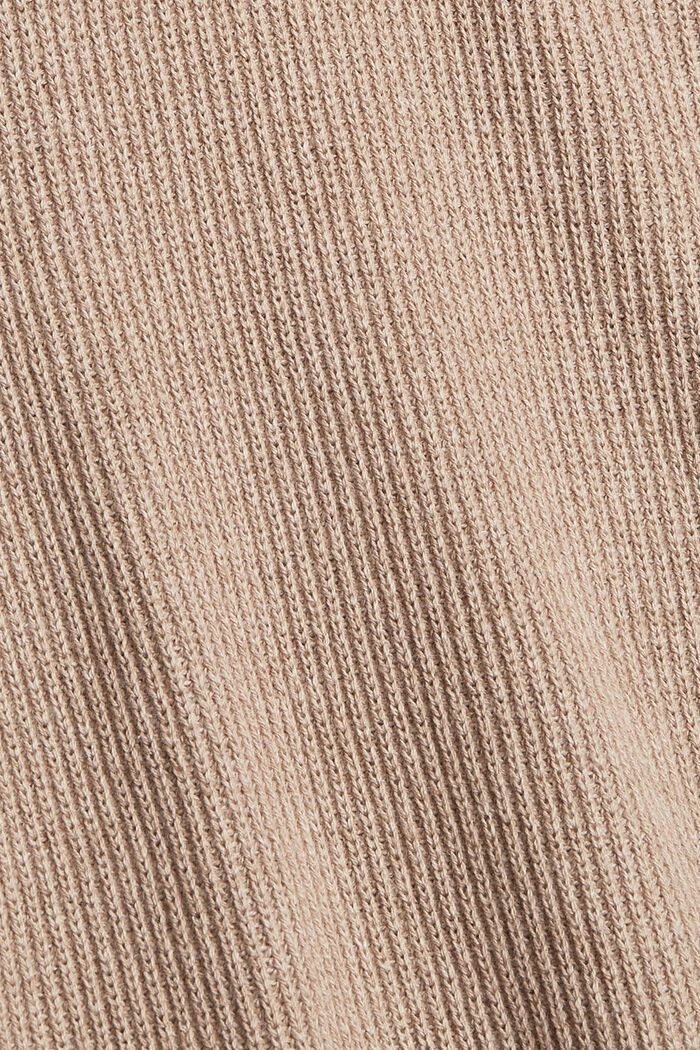 Rib knit sleeveless jumper in fabric blend containing cashmere, LIGHT TAUPE, detail image number 4