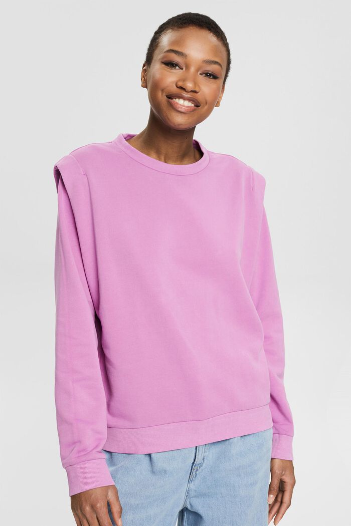 Made of recycled material: sweatshirt with a shoulder detail, DARK PINK, detail image number 5