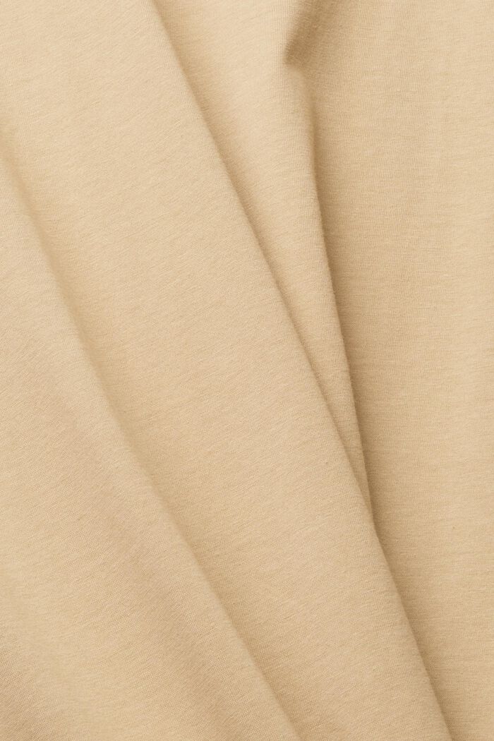 Jersey T-shirt with a logo print, BEIGE, detail image number 1