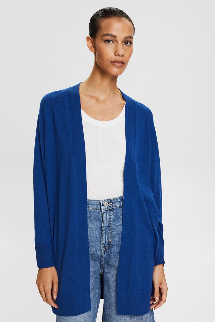 Open cardigan , BRIGHT BLUE, detail image number 0