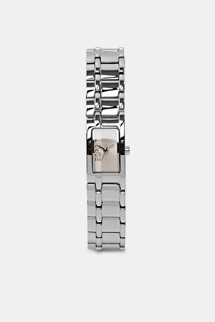 Square-Shaped Stainless Steel watch, SILVER, detail image number 0