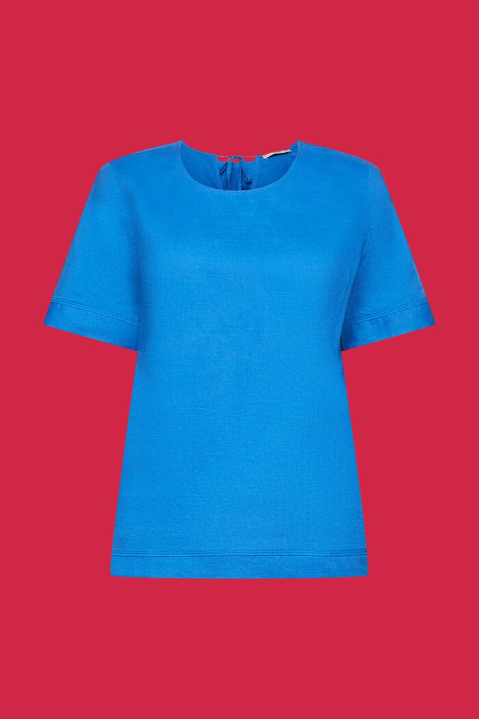 Blouse with keyhole detail, BRIGHT BLUE, detail image number 6
