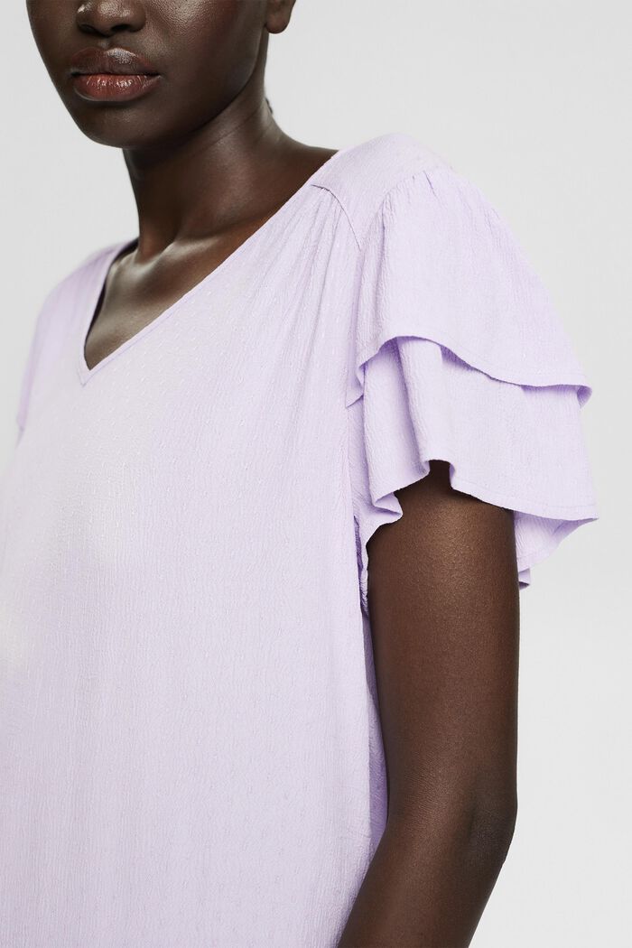 Blouse with flounce sleeves, LILAC, detail image number 2