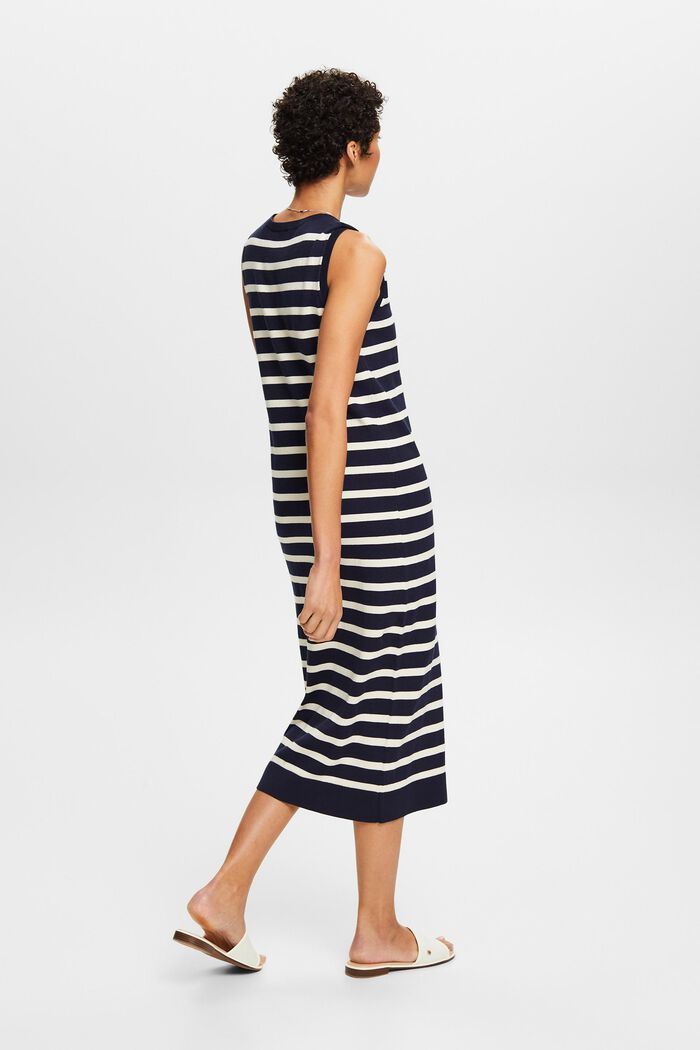 Striped Sleeveless Midi Dress, NAVY, detail image number 3