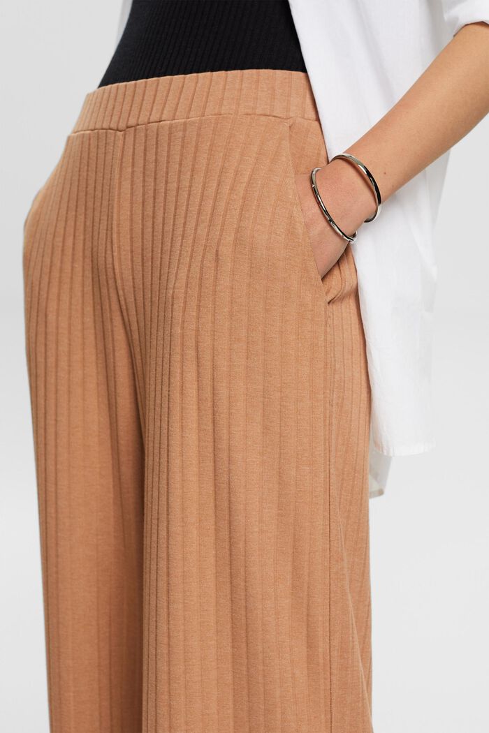 Ribbed-effect culottes, LIGHT TAUPE, detail image number 2