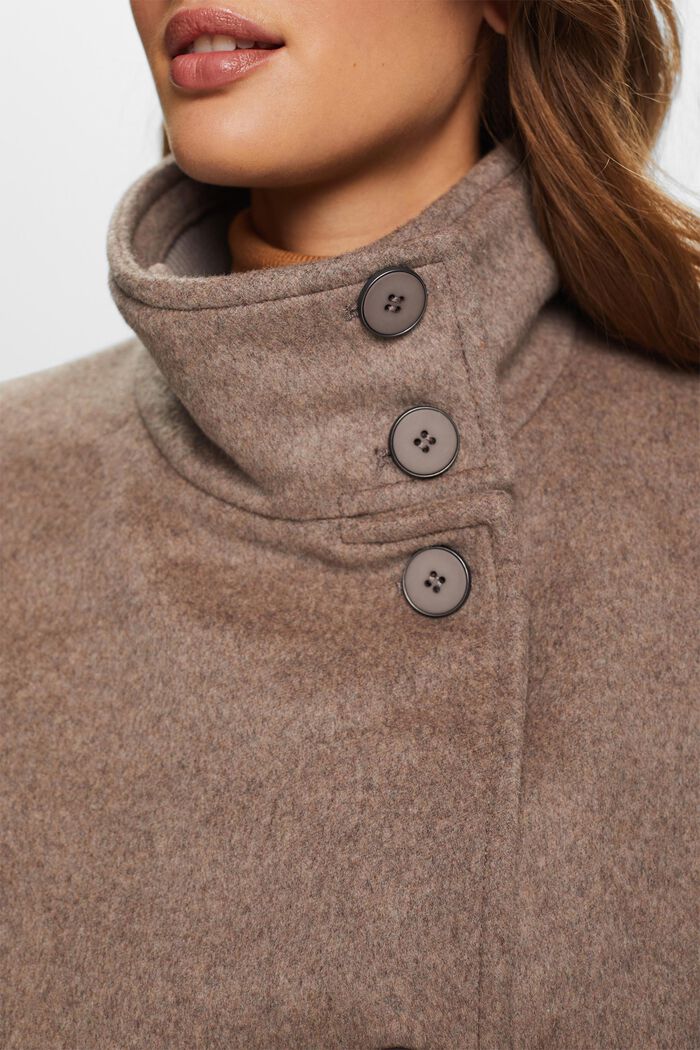 Recycled: wool blend coat with cashmere, TAUPE, detail image number 2