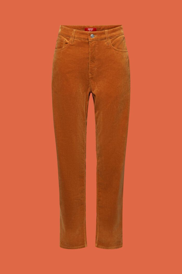 High-Rise Straight Fit Corduroy Pants, CARAMEL, detail image number 6