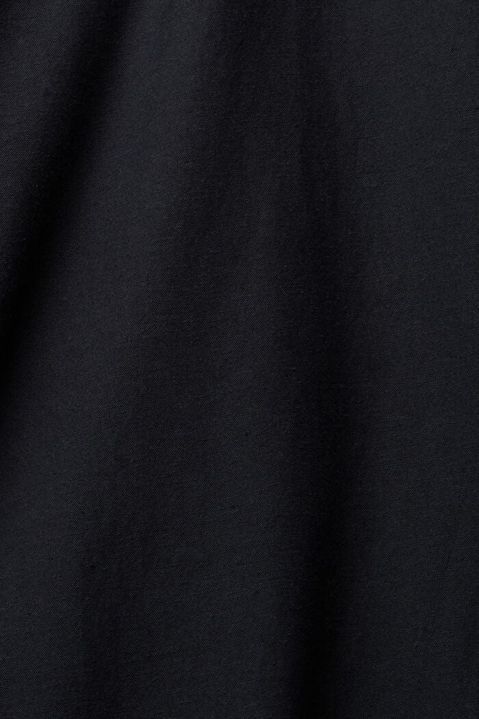Linen blend: jumpsuit with a square neckline, BLACK, detail image number 5