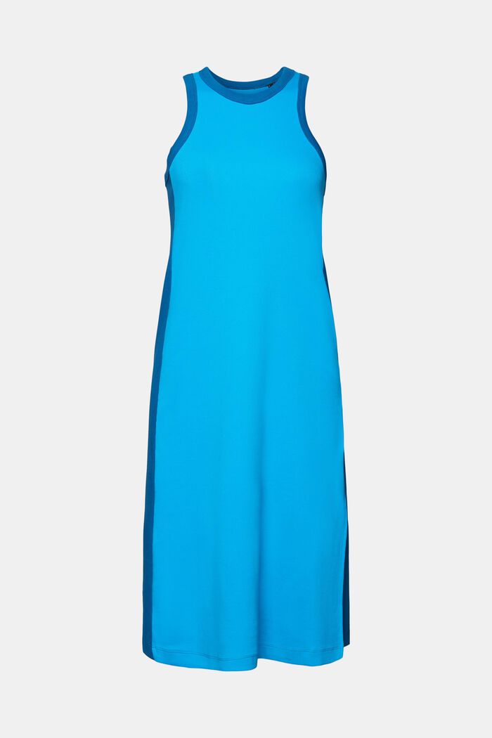 Ribbed jersey midi dress, stretch cotton, BLUE, detail image number 7