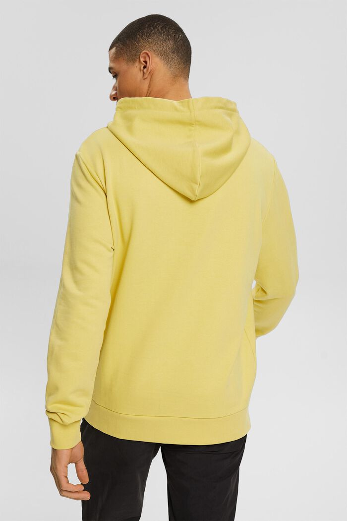 Hooded sweatshirt in blended cotton with TENCEL™, LIME YELLOW, detail image number 3