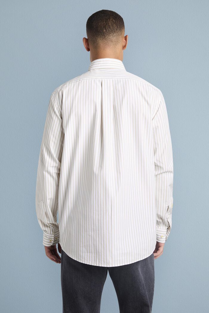 Striped Cotton-Poplin Shirt, LIGHT GREY, detail image number 3