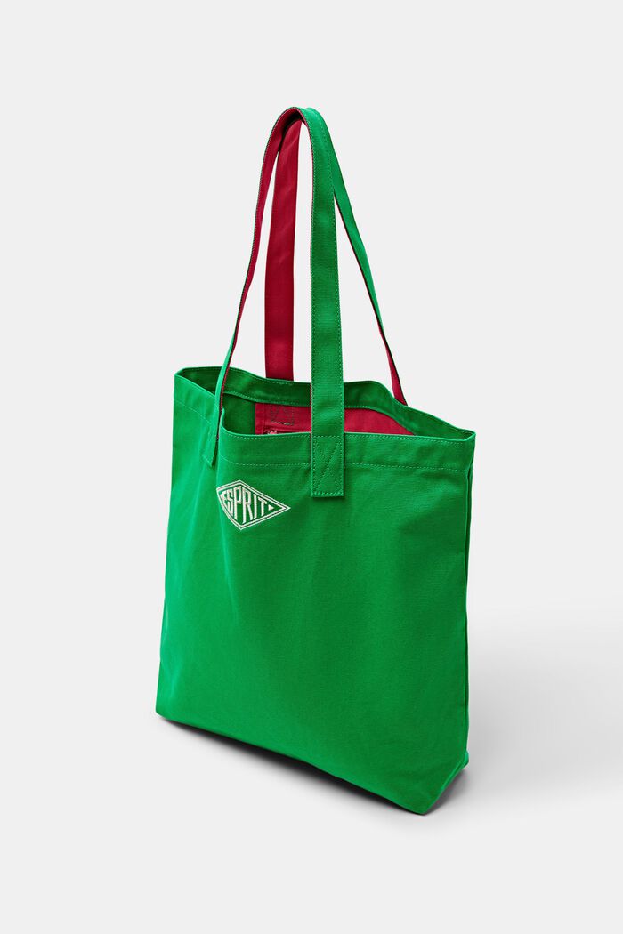 Logo Cotton Tote Bag, GREEN, detail image number 3