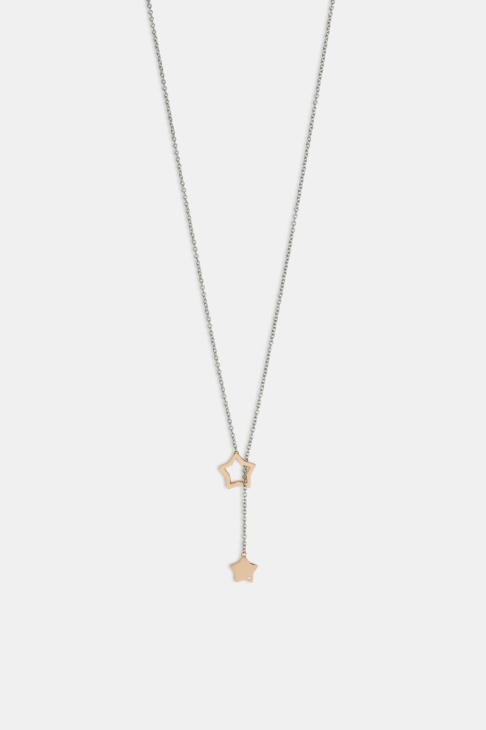 Necklace with star pendants, stainless steel, ROSEGOLD, detail image number 0