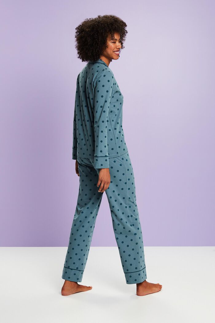 Jersey Long Pyjama Set, TEAL BLUE, detail image number 3
