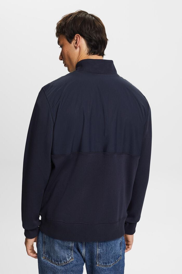 Mixed material half-zip sweatshirt, NAVY, detail image number 3