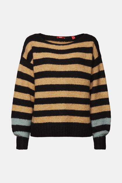 Wool-Mohair Blend Striped Sweater