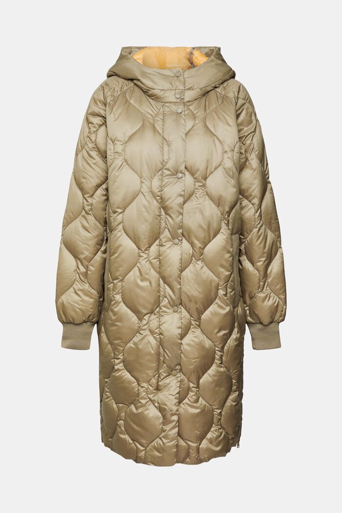 Quilted coat, PALE KHAKI, overview