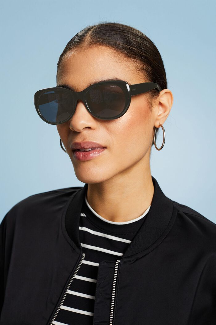 Round Frame Sunglasses, BLACK, detail image number 4
