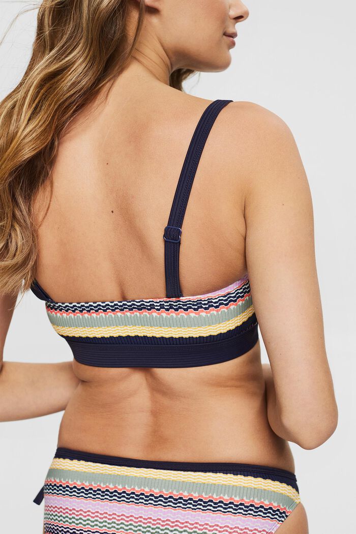 Padded bandeau top with print, NAVY, detail image number 3