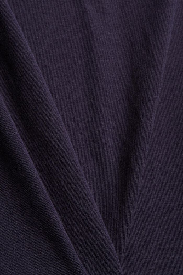 T-shirt with a polo neck, organic cotton, NAVY, detail image number 4