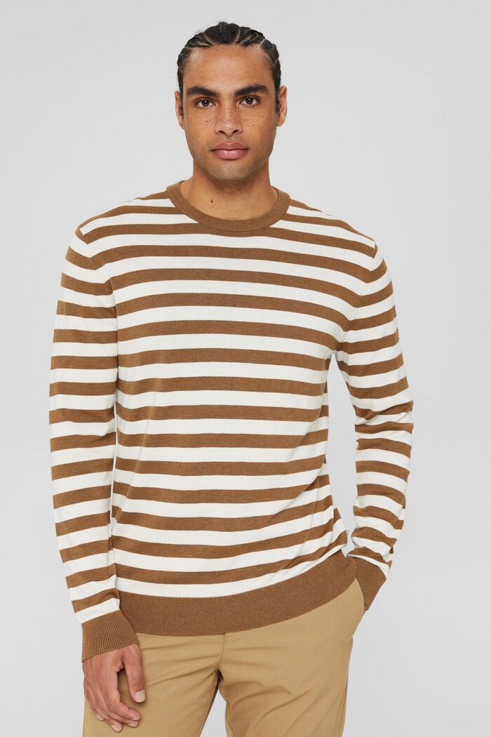Striped jumper made of blended organic cotton, BARK, overview