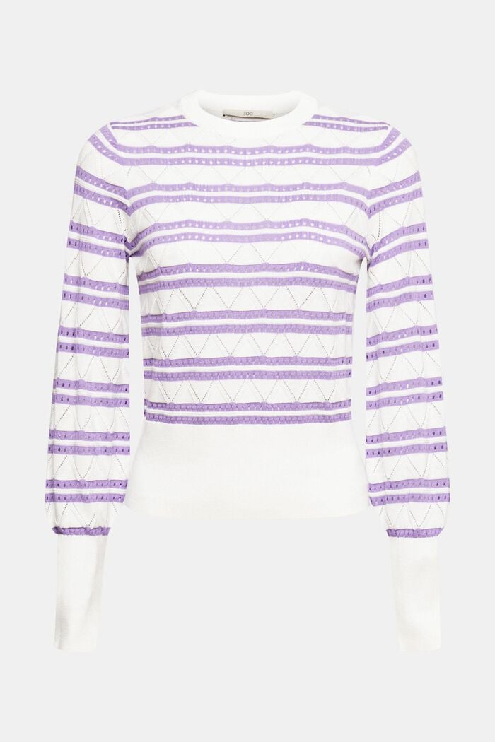 Pointelle jumper with stripes, NEW OFF WHITE, detail image number 7