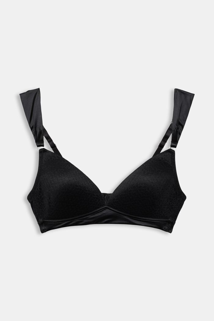 Soft mesh bra with wide straps, BLACK, overview