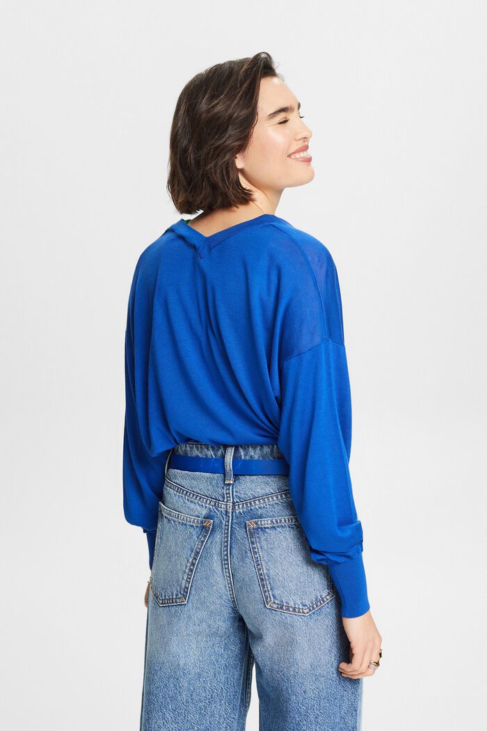 V-neck Sweater, BRIGHT BLUE, detail image number 2