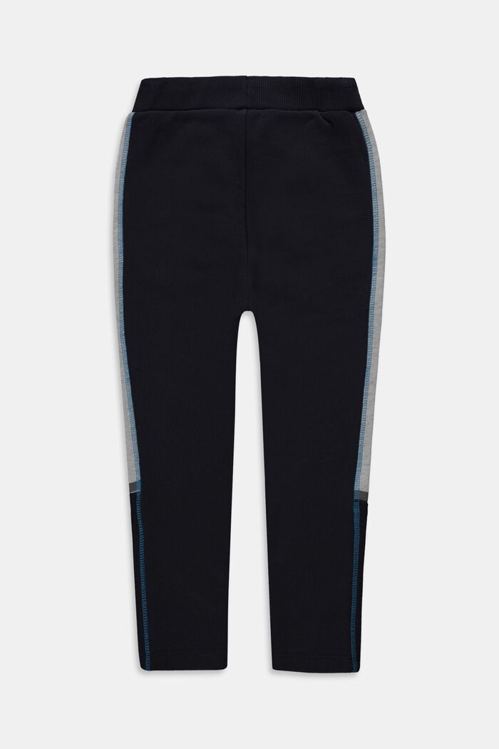 Material mix tracksuit bottoms, 100% cotton, NAVY, detail image number 1