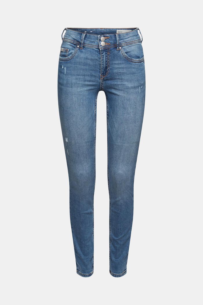 Stretch jeans made of blended organic cotton, BLUE MEDIUM WASHED, detail image number 7
