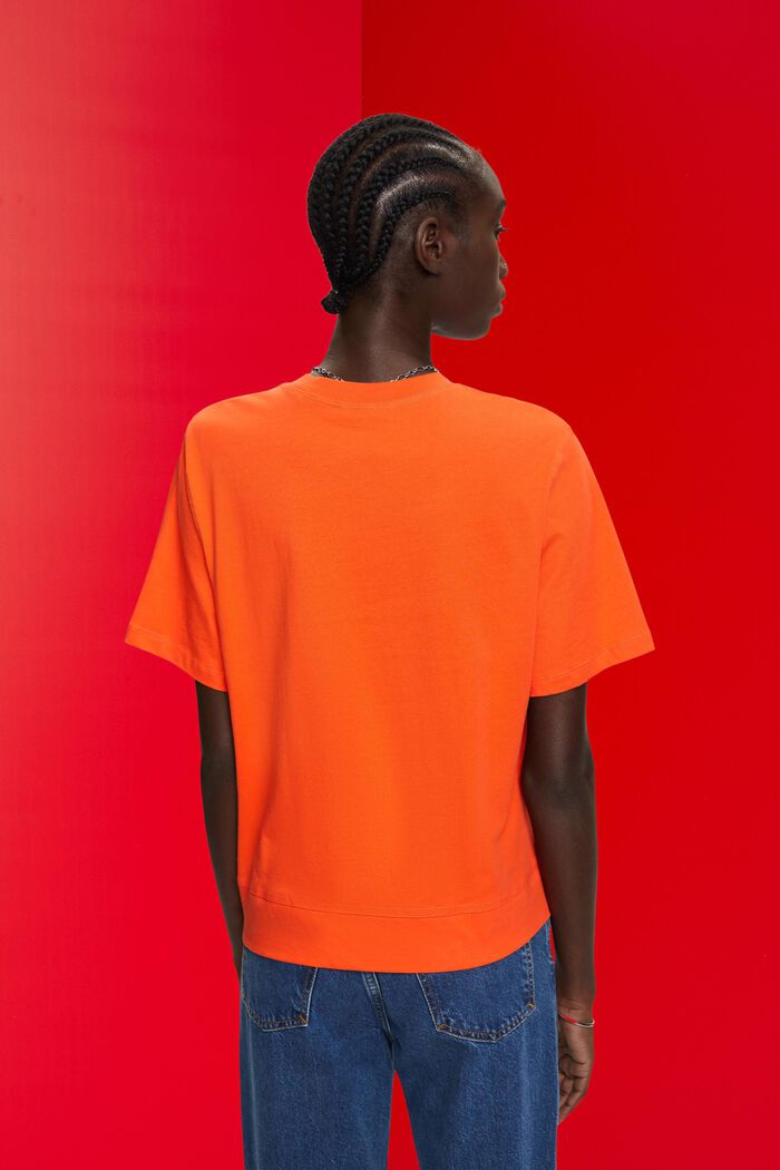 Cotton t-shirt, ORANGE RED, detail image number 3