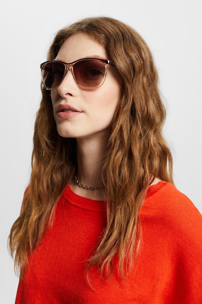 Sunglasses with semi-transparent frames, BROWN, detail image number 4