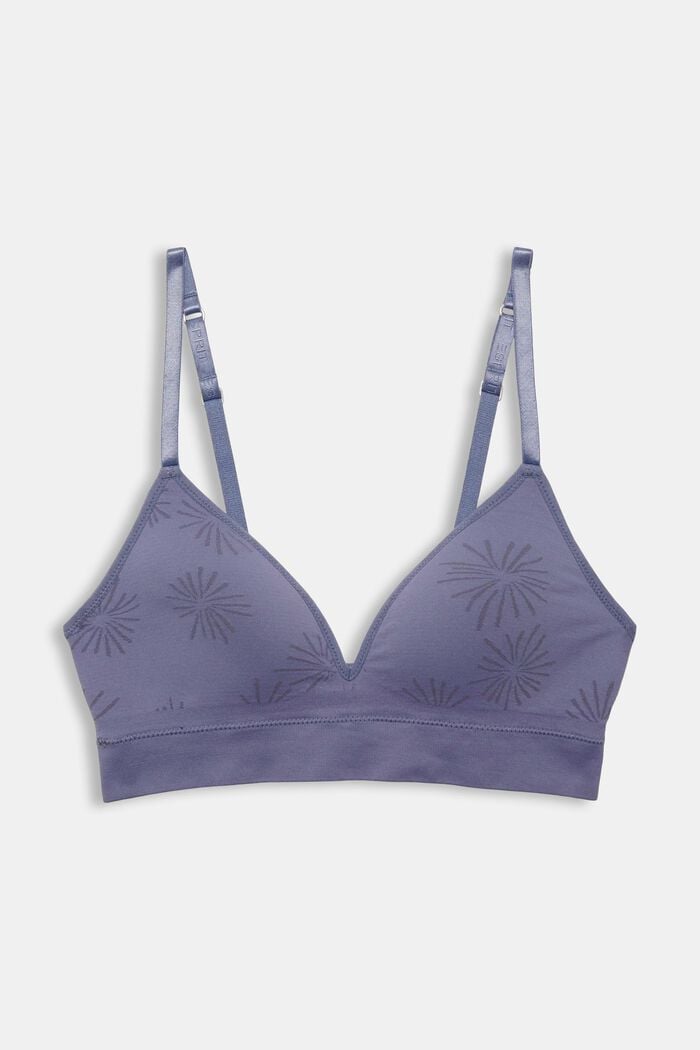 Recycled: padded soft bra, GREY BLUE, overview