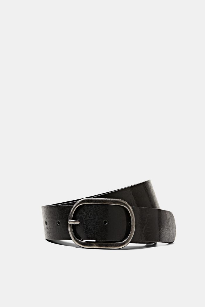 Leather belt, BLACK, detail image number 0